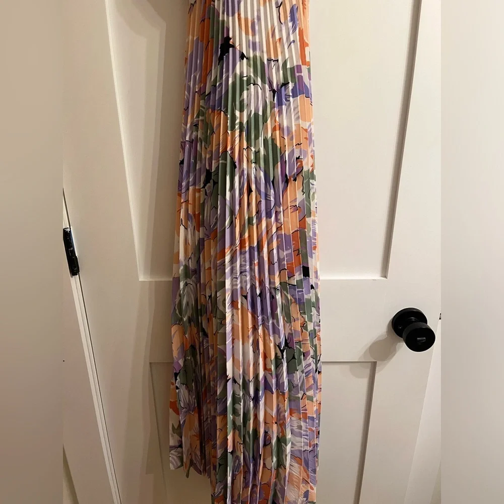 Astr Pink and Blue Smocked Tiered Midi Sundress - Picture 3 of 5